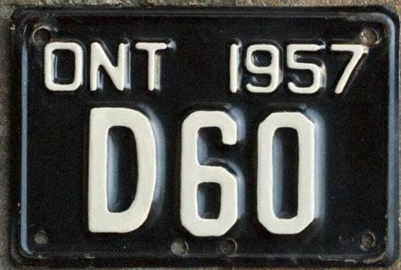 Ontario license licence YOM plates