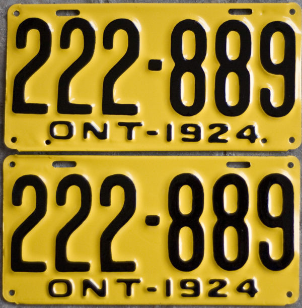 Ontario YOM license plates for sale