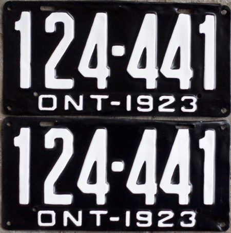 1923 Ontario YOM licence license plates for sale MTO