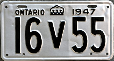 1947 Ontario YOM licence license plates for sale MTO1956 Ontario YOM licence license plates for sale MTO