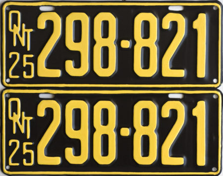 1925 Ontario YOM license plates for sale