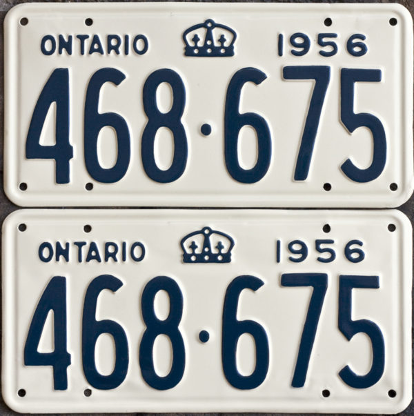 1956 Ontario YOM licence license plates for sale MTO