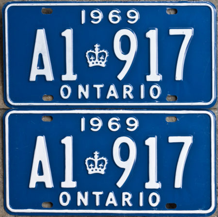 1969 Ontario YOM license plates for sale