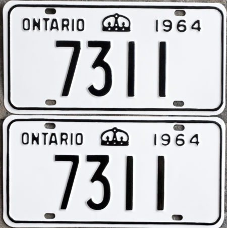 1964 Ontario YOM licence license plates for sale MTO