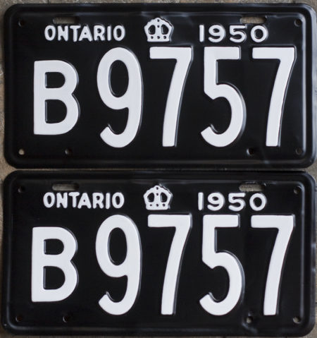 1950 Ontario YOM licence license plates for sale MTO
