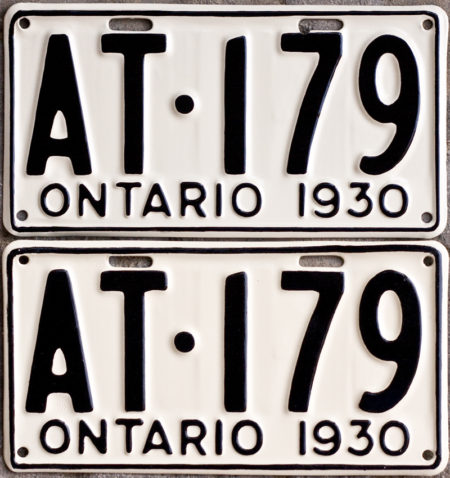 1930 Ontario YOM licence license plates for sale MTO