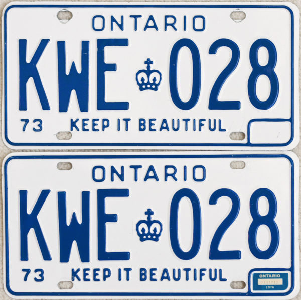 1976 Ontario licence license plates for sale MTO