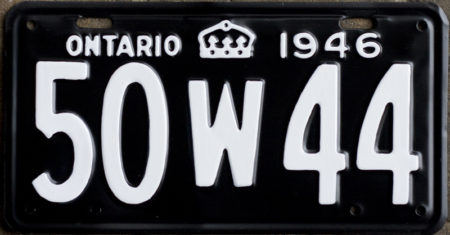 1946 Ontario YOM licence license plates for sale MTO