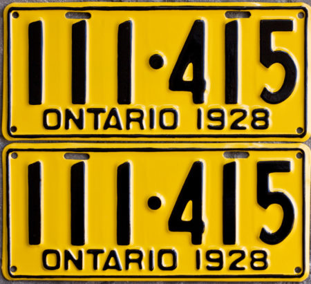 1928 Ontario YOM licence license plates for sale MTO