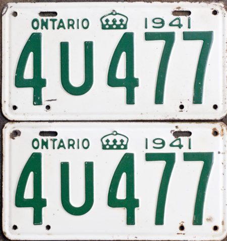 1941 Ontario licence plates for sale