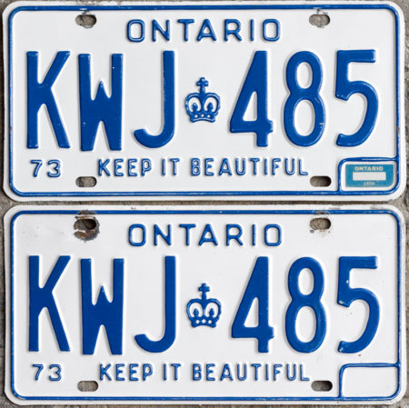 1976 Ontario License Plates For Sale
