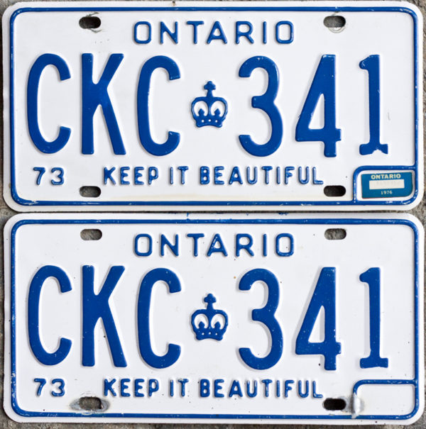 1976 Ontario License Plates For Sale