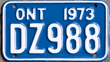 1973 Ontario licence plate for sale