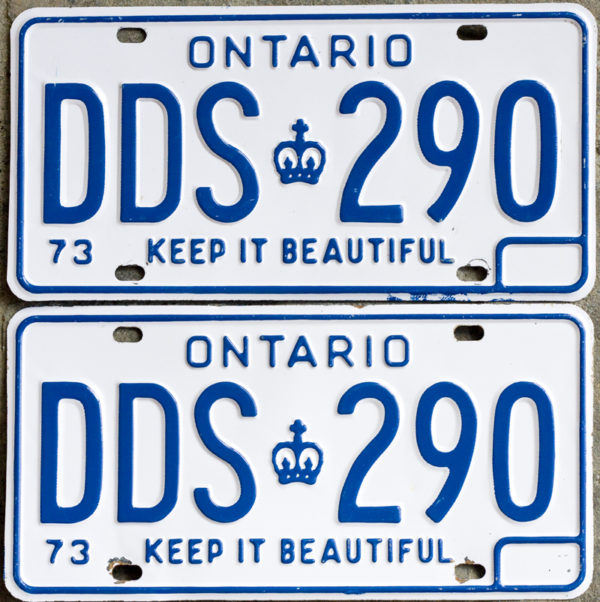 1973 Ontario YOM licence license plates for sale MTO