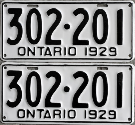 1929 Ontario YOM licence license plates for sale MTO