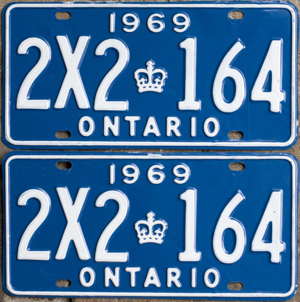 1969 Ontario YOM licence license plates for sale MTO