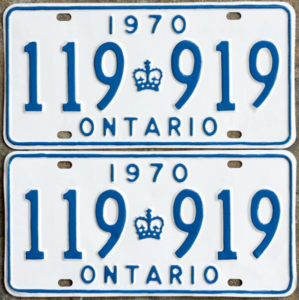 1970 Ontario YOM licence license plates for sale MTO