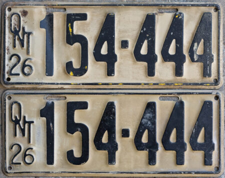 1926 Ontario YOM licence license plates for sale MTO