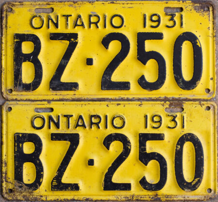 1931 Ontario YOM license plates for sale