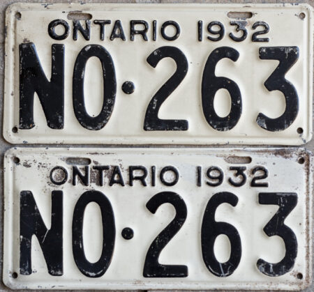 1932 Ontario YOM license plates for sale