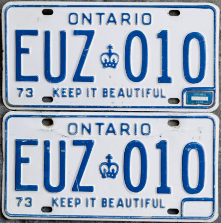 1978 Ontario YOM licence license plates for sale MTO