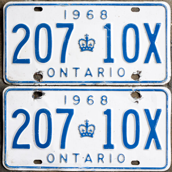 1968 Ontario YOM licence license plates for sale MTO