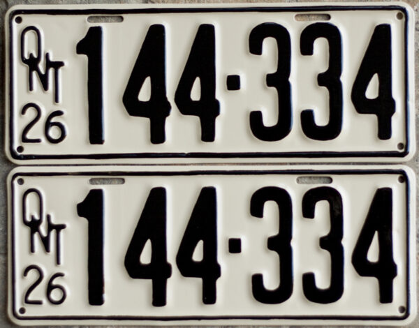 1926 Ontario YOM license plates for sale