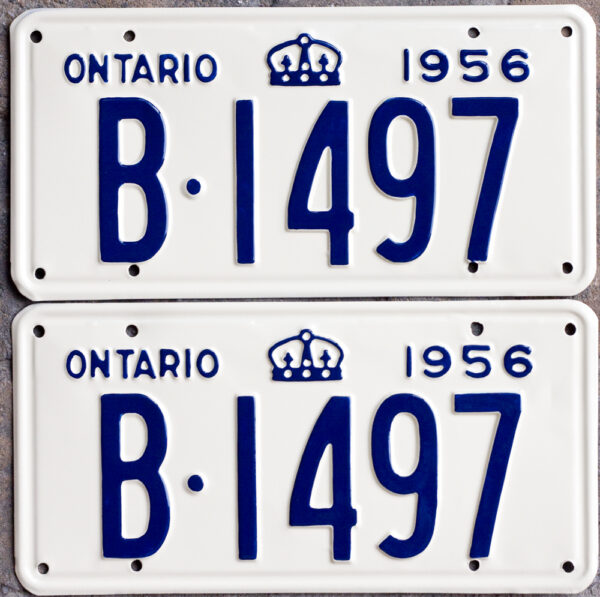 1956 Ontario YOM licence license plates for sale MTO