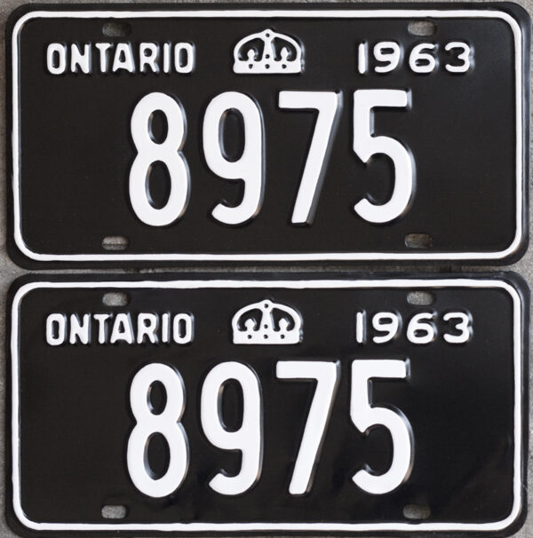 1963 Ontario YOM licence license plates for sale MTO