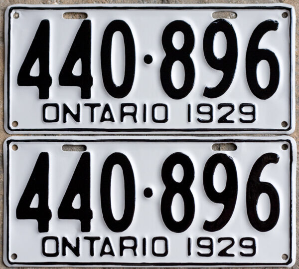 1929 Ontario YOM licence license plates for sale MTO