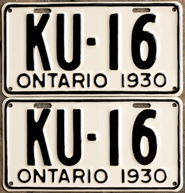 1930 Ontario YOM licence license plates for sale MTO