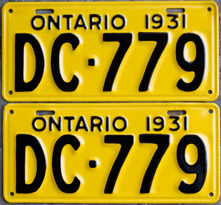 1931 Ontario YOM license plates for sale